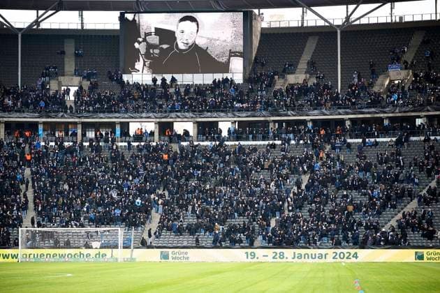 Olympiastadion Stimmungsbild, GER, Hertha BSC vs. Fortuna Duesseldorf, Fussball Herren, 2. Bundesliga, Saison 2023 2024, 18. Spieltag, 21.01.2024. (DFL REGULATIONS PROHIBIT ANY USE OF PHOTOGRAPHS AS IMAGE SEQUENCES AND OR QUASI - VIDEO). GER, Hertha BSC vs. Fortuna Duesseldorf, Fussball Herren, 2. Bundesliga, Saison 2023 2024, 18. Spieltag, 21.01.2024. Berlin