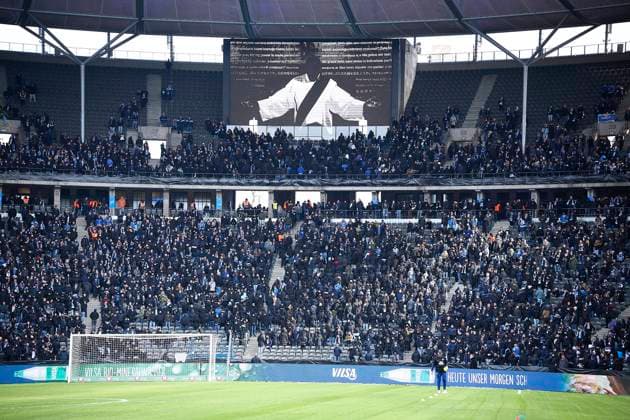 Olympiastadion Stimmungsbild, GER, Hertha BSC vs. Fortuna Duesseldorf, Fussball Herren, 2. Bundesliga, Saison 2023 2024, 18. Spieltag, 21.01.2024. (DFL REGULATIONS PROHIBIT ANY USE OF PHOTOGRAPHS AS IMAGE SEQUENCES AND OR QUASI - VIDEO). GER, Hertha BSC vs. Fortuna Duesseldorf, Fussball Herren, 2. Bundesliga, Saison 2023 2024, 18. Spieltag, 21.01.2024. Berlin