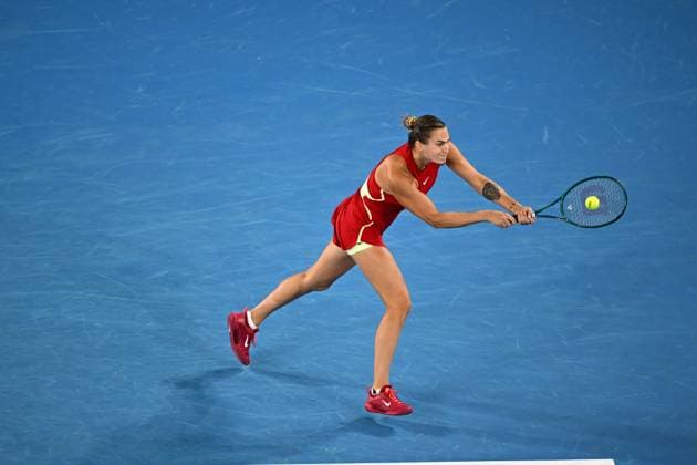 2024 Australian Open - Melbourne Aryna Sabalenka (RUS) during her fourth round match at the 2024 Australian Open at Melbourne Park in Melbourne, Australia, on January 21, 2024. Photo by Corinne Dubreuil ABACAPRESS.COM Melbourne Australia  Copyright: xDubreuilxCorinne ABACAx