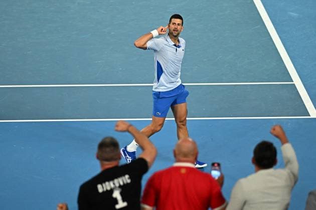 2024 Australian Open - Melbourne Novak Djokovic (SRB) during his fourth round match at the 2024 Australian Open at Melbourne Park in Melbourne, Australia, on January 21, 2024. Photo by Corinne Dubreuil ABACAPRESS.COM Melbourne Australia  Copyright: xDubreuilxCorinne ABACAx