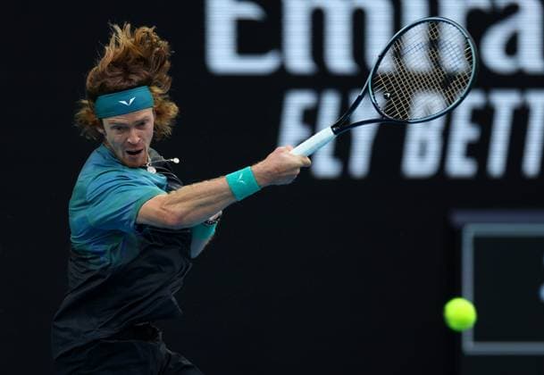 Andrey Rublev of Russia in action Australian Open, Day Eight, Tennis, Melbourne Park, Melbourne, Australia - 21 Jan 2024  Copyright: xEllaxLing Shutterstockx 14306288dh