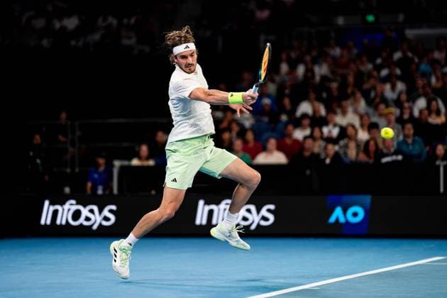 Stefanos Tsitsipas (GRE) TENNIS : Open Australie 2024 - Melbourne - 21 01 2024 VirginieBouyer Panoramic 