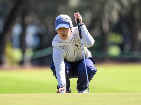 LPGA, Golf Damen 2024: Hilton Grand Vacations Tournament of Champions Rnd 4 JAN 21 January 21, 2024: Andrea Lee places her ball on the ninth green during final round of Hilton Grand Vacations Tournament of Champions held at Lake Nona Golf & Country Club in Orlando, FL. Romeo T Guzman CSM(Credit Image: Romeo Guzman Cal Media) Orlando Fl USA EDITORIAL USE ONLY Copyright: xx ZUMA-20240121_faf_cg2_021.jpg RomeoxGuzmanx csmphotothree225571