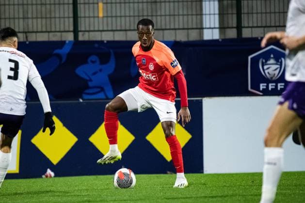 Lamine Sy (FC Rouen) FOOTBALL : FC Rouen vs Toulouse FC - Coupe de France - 16e de Finale - 21 01 2024 BaptisteAutissier Panoramic 