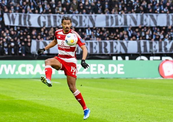Fussball 2. Bundesliga, Hertha BSC - Fortuna Duesseldorf 21.01.2024, xdanx, Fussball 2. Bundesliga, Hertha BSC - Fortuna Duesseldorf, v.l. Emmanuel Iyoha (Fortuna Duesseldorf 19) (DFL DFB REGULATIONS PROHIBIT ANY USE OF PHOTOGRAPHS as IMAGE SEQUENCES and or QUASI-VIDEO) Foto: Daniel Lakomski Mix1 Berlin Olympiastadion Berlin Berlin Deutschland (DE)
