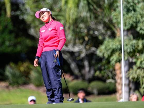 January 21, 2024: Ayaka Furue of Japan reacts after just missing here birdie putt on the ninth green during final round of Hilton Grand Vacations Tournament of Champions held at Lake Nona Golf & Country Club in Orlando, FL. Romeo T Guzman CSM Orlando USA - ZUMAcg2_ 20240121_faf_cg2_040 Copyright: xRomeoxGuzmanx