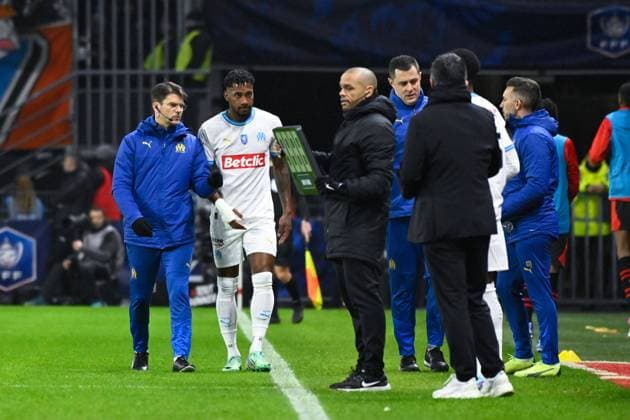 Michael MURILLO ( Olympique Marseille ) leaves the pitch during the French Cup match between Stade Rennais FC and Olympique de Marseille at Roazhon Park on January 21, 2024 in Rennes, France. ( Photo by federico pestellini panoramic ) - FOOTBALL : Rennes vs Marseille - Coupe de France - 21 01 2024 FedericoPestellini Panoramic 