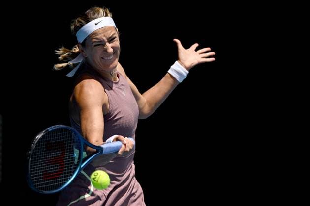TENNIS AUSTRALIAN OPEN, Victoria Azarenka of Belarus in action during her 4th round match against Dayana Yastremska of Ukraine on Day 8 of the 2024 Australian Open at Melbourne Park in Melbourne, Monday, January 22, 2024. ( NO ARCHIVING, EDITORIAL USE ONLY, NO USE IN BOOKS WITHOUT CONSENT MELBOURNE VICTORIA AUSTRALIA  Copyright: xJOELxCARRETTx 20240122001892077651