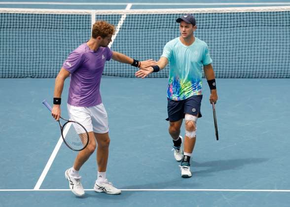 Sport Bilder des Tages Yannick Hanfmann Dominik Koepfer, Herren DoppelAustralian Open 2024, Melbourne Park, Melbourne, Victoria, Australia. Copyright: xJuergenxHasenkopfx