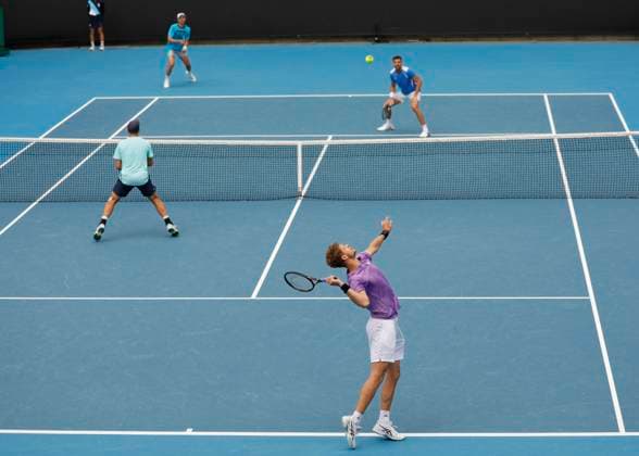 Yannick Hanfmann Dominik Koepfer, Herren DoppelAustralian Open 2024, Melbourne Park, Melbourne, Victoria, Australia. Copyright: xJuergenxHasenkopfx