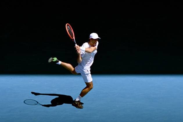 TENNIS AUSTRALIAN OPEN, Nuno Borges of Portugal in action during his 4th round match against Daniil Medvedev of Russia on Day 9 of the 2024 Australian Open at Melbourne Park in Melbourne, Monday, January 22, 2024. ( NO ARCHIVING, EDITORIAL USE ONLY, NO USE IN BOOKS WITHOUT CONSENT MELBOURNE VICTORIA AUSTRALIA  Copyright: xJOELxCARRETTx 20240122001892130847
