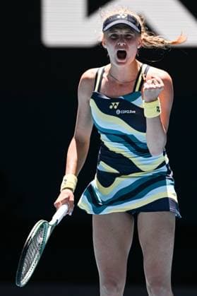 Dayana Yastremska (UKR) celebrates during her fourth round match Australian Open, Day Nine, Tennis, Melbourne Park, Melbourne, Australia - 22 Jan 2024  Copyright: xJamesxGourley Shutterstockx 14306291ag
