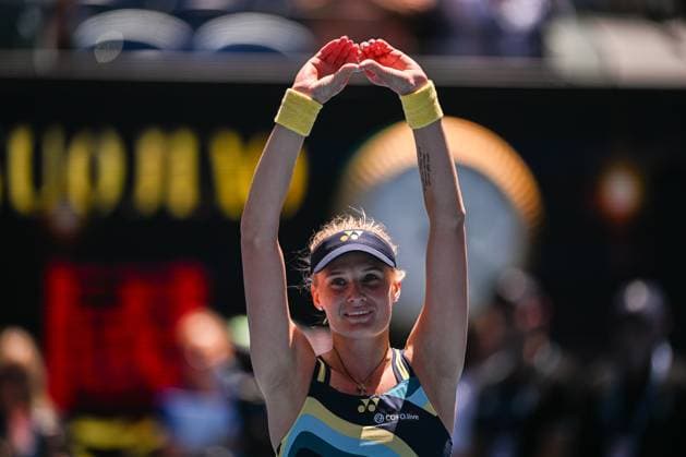 Dayana Yastremska (UKR) celebrates winning her fourth round match Australian Open, Day Nine, Tennis, Melbourne Park, Melbourne, Australia - 22 Jan 2024  Copyright: xJamesxGourley Shutterstockx 14306291as