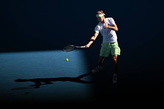 TENNIS AUSTRALIAN OPEN, Alexander Zverev of Germany in action during his 4th round match against Cameron Norrie of United Kingdom on Day 9 of the 2024 Australian Open at Melbourne Park in Melbourne, Monday, January 22, 2024. ( NO ARCHIVING, EDITORIAL USE ONLY, NO USE IN BOOKS WITHOUT CONSENT MELBOURNE VICTORIA AUSTRALIA  Copyright: xLUKASxCOCHx 20240122001892156748