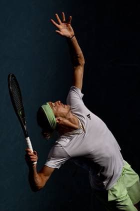 TENNIS AUSTRALIAN OPEN, Alexander Zverev of Germany in action during his 4th round match against Cameron Norrie of United Kingdom on Day 9 of the 2024 Australian Open at Melbourne Park in Melbourne, Monday, January 22, 2024. ( NO ARCHIVING, EDITORIAL USE ONLY, NO USE IN BOOKS WITHOUT CONSENT MELBOURNE VICTORIA AUSTRALIA  Copyright: xLUKASxCOCHx 20240122001892165251