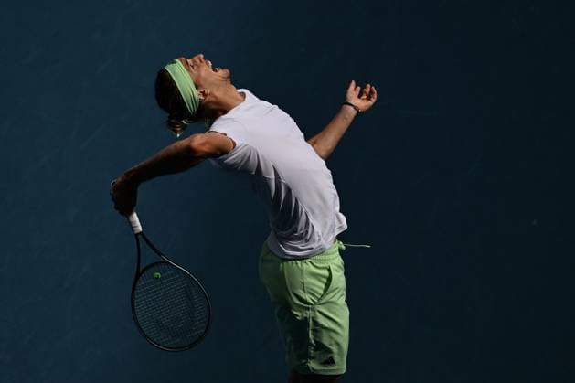 TENNIS AUSTRALIAN OPEN, Alexander Zverev of Germany in action during his 4th round match against Cameron Norrie of United Kingdom on Day 9 of the 2024 Australian Open at Melbourne Park in Melbourne, Monday, January 22, 2024. ( NO ARCHIVING, EDITORIAL USE ONLY, NO USE IN BOOKS WITHOUT CONSENT MELBOURNE VICTORIA AUSTRALIA  Copyright: xLUKASxCOCHx 20240122001892165320