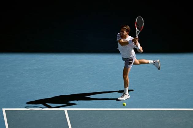 TENNIS AUSTRALIAN OPEN, Cameron Norrie of United Kingdom in action during his 4th round match against Alexander Zverev of Germany on Day 9 of the 2024 Australian Open at Melbourne Park in Melbourne, Monday, January 22, 2024. ( NO ARCHIVING, EDITORIAL USE ONLY, NO USE IN BOOKS WITHOUT CONSENT MELBOURNE VICTORIA AUSTRALIA  Copyright: xLUKASxCOCHx 20240122001892165461