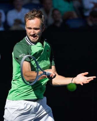 January 22, 2024: 3rd seed DANIIL MEDVEDEV of the Russian Federation in action against NUNO BORGES of Poland on Rod Laver Arena in a Men s Singles 4th round match on day 9 of the 2024 Australian Open in Melbourne, Australia. Cal Media USA - ZUMAc04_ 20240122_faf_c04_012 Copyright: xSydneyxLowx