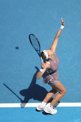 Victoria Azarenka, BLR, during fourth round of 2024 Australian Open in Melbourne, 22 01 2023; -