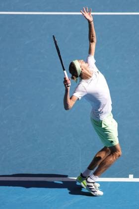 Alexander Zverev, GER, during fourth round of 2024 Australian Open in Melbourne, 22 01 2023; -