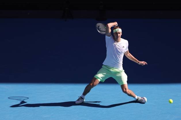 Alexander Zverev, GER, during fourth round of 2024 Australian Open in Melbourne, 22 01 2023; -