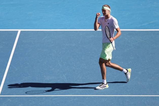 Alexander Zverev, GER, during fourth round of 2024 Australian Open in Melbourne, 22 01 2023; -