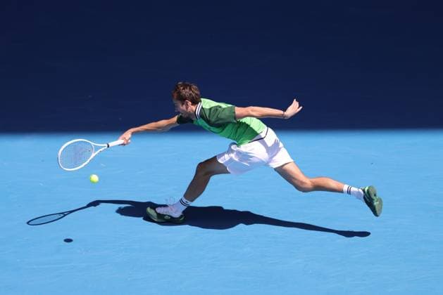 Daniil Medvedev, RUS, during fourth round of 2024 Australian Open in Melbourne, 22 01 2023; -