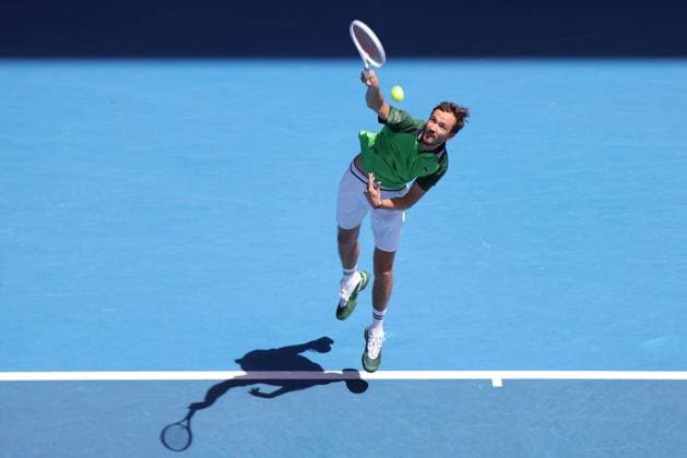 Daniil Medvedev, RUS, during fourth round of 2024 Australian Open in Melbourne, 22 01 2023; -