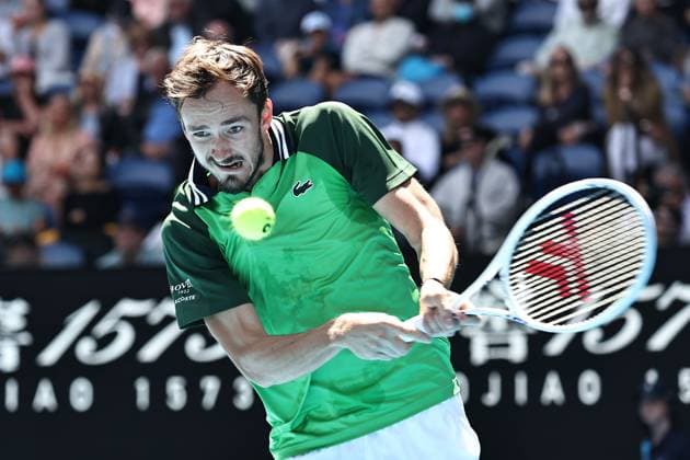Daniil Medvedev, RUS, during fourth round of 2024 Australian Open in Melbourne, 22 01 2023; -