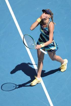 Dayana Yastremska, UKR, during fourth round of 2024 Australian Open in Melbourne, 22 01 2023; -