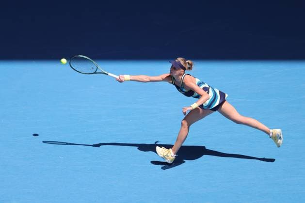 Dayana Yastremska, UKR, during fourth round of 2024 Australian Open in Melbourne, 22 01 2023; -