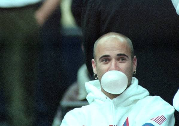 Andre Kirk Agassi is an American former world No. 1 tennis player_Davis cup1995. Russia- USA. Moscow (Russia). 