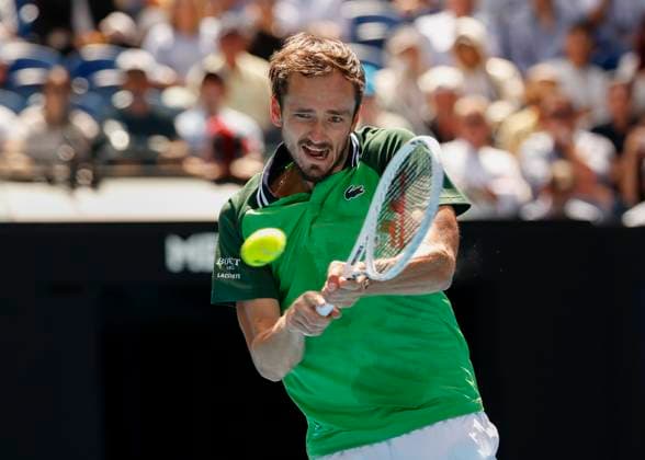Daniil Medvedev, Australian Open 2024, Melbourne Park, Melbourne, Victoria, Australia. Copyright: xJuergenxHasenkopfx