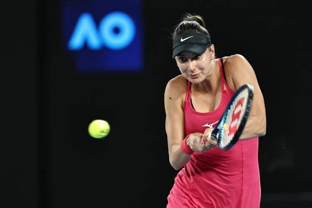 Oceane Dodin, FRA, during fourth round of 2024 Australian Open in Melbourne, 22 01 2023; -