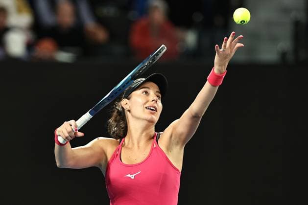 Oceane Dodin, FRA, during fourth round of 2024 Australian Open in Melbourne, 22 01 2023; -