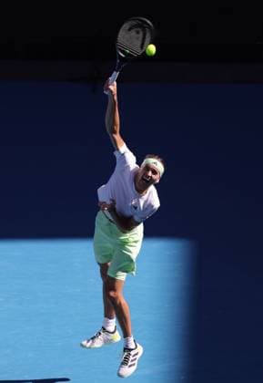 Alexander Zverev, GER, during fourth round of 2024 Australian Open in Melbourne, 22 01 2023; -