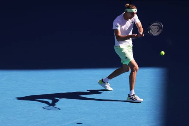 Alexander Zverev, GER, during fourth round of 2024 Australian Open in Melbourne, 22 01 2023; -