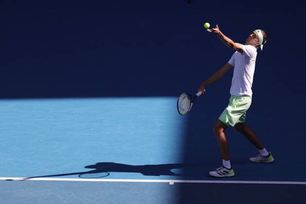 Alexander Zverev, GER, during fourth round of 2024 Australian Open in Melbourne, 22 01 2023; -