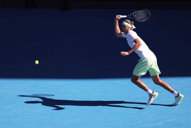 Alexander Zverev, GER, during fourth round of 2024 Australian Open in Melbourne, 22 01 2023; -