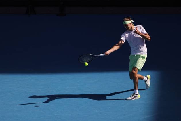 Alexander Zverev, GER, during fourth round of 2024 Australian Open in Melbourne, 22 01 2023; -