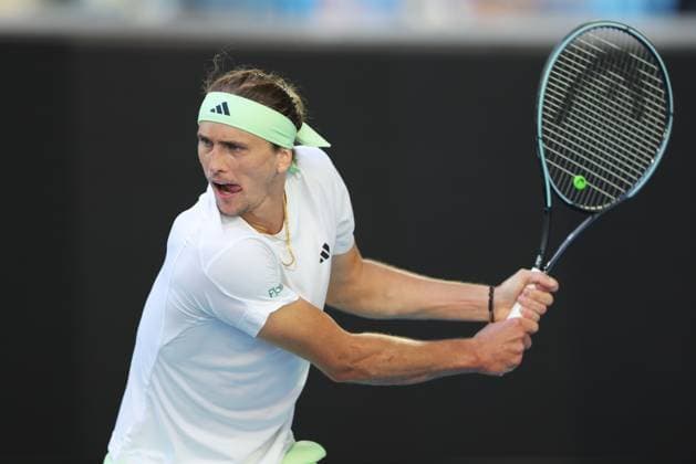 Alexander Zverev, GER, during fourth round of 2024 Australian Open in Melbourne, 22 01 2023; -