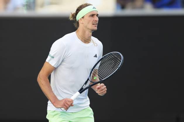 Alexander Zverev, GER, during fourth round of 2024 Australian Open in Melbourne, 22 01 2023; -