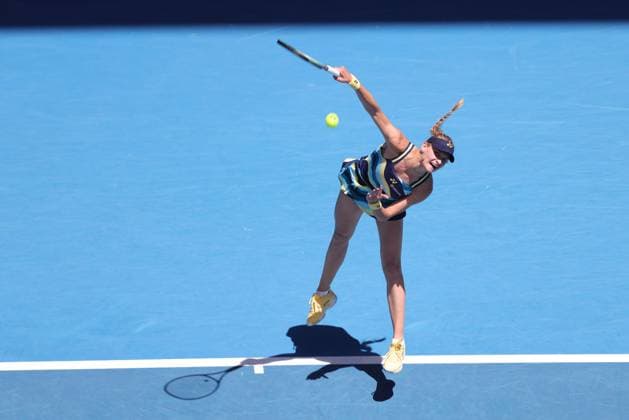 Dayana Yastremska, UKR, during fourth round of 2024 Australian Open in Melbourne, 22 01 2023; -
