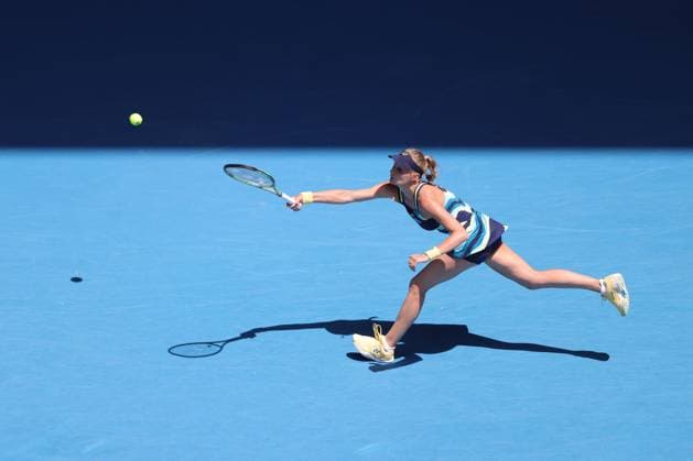 Dayana Yastremska, UKR, during fourth round of 2024 Australian Open in Melbourne, 22 01 2023; -