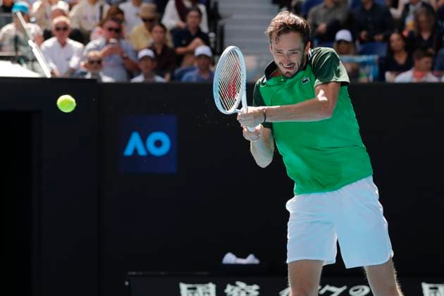 22nd January 2024; Melbourne Park, Melbourne, Victoria, Australia; Australian Open Tennis Championship Day 9; Daniil Medvedev in action during the round four singles match against Nuno Borges (POR)  ActionPlus12600661 NaFoto
