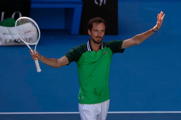22nd January 2024; Melbourne Park, Melbourne, Victoria, Australia; Australian Open Tennis Championship Day 9; Daniil Medvedev in action during the round four singles match against Nuno Borges (POR)  ActionPlus12600690 NaFoto