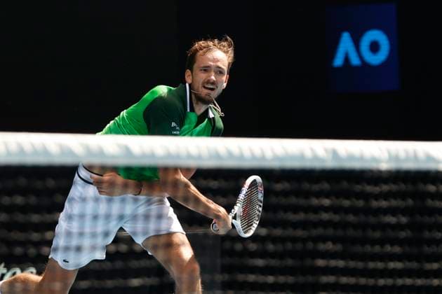 22nd January 2024; Melbourne Park, Melbourne, Victoria, Australia; Australian Open Tennis Championship Day 9; Daniil Medvedev in action during the round four singles match against Nuno Borges (POR)  ActionPlus12600666 NaFoto