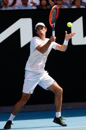 22nd January 2024; Melbourne Park, Melbourne, Victoria, Australia; Australian Open Tennis Championship Day 9; Nuno Borges (POR) in action during the round four singles match against Daniil Medvedev  ActionPlus12600669 NaFoto