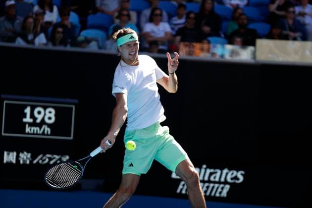 22nd January 2024; Melbourne Park, Melbourne, Victoria, Australia; Australian Open Tennis Championship Day 9; Alexander Zverev (GER) in action during the round four singles match against Cameron Norrie (GBR)  ActionPlus12600681 NaFoto