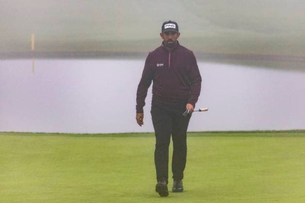 LA JOLLA, CA - JANUARY 22: Mattieu Pavon on the South Course 18th on the first practice day before this week™s PGA, Golf Herren Tour Farmer™s Insurance Open, at Torrey Pines Golf Course, Monday, January 22, 2024, in La Jolla, California. (Photo by Tony Ding Icon Sportswire) GOLF: JAN 22 PGA Farmers Insurance Open EDITORIAL USE ONLY Icon46520240122004